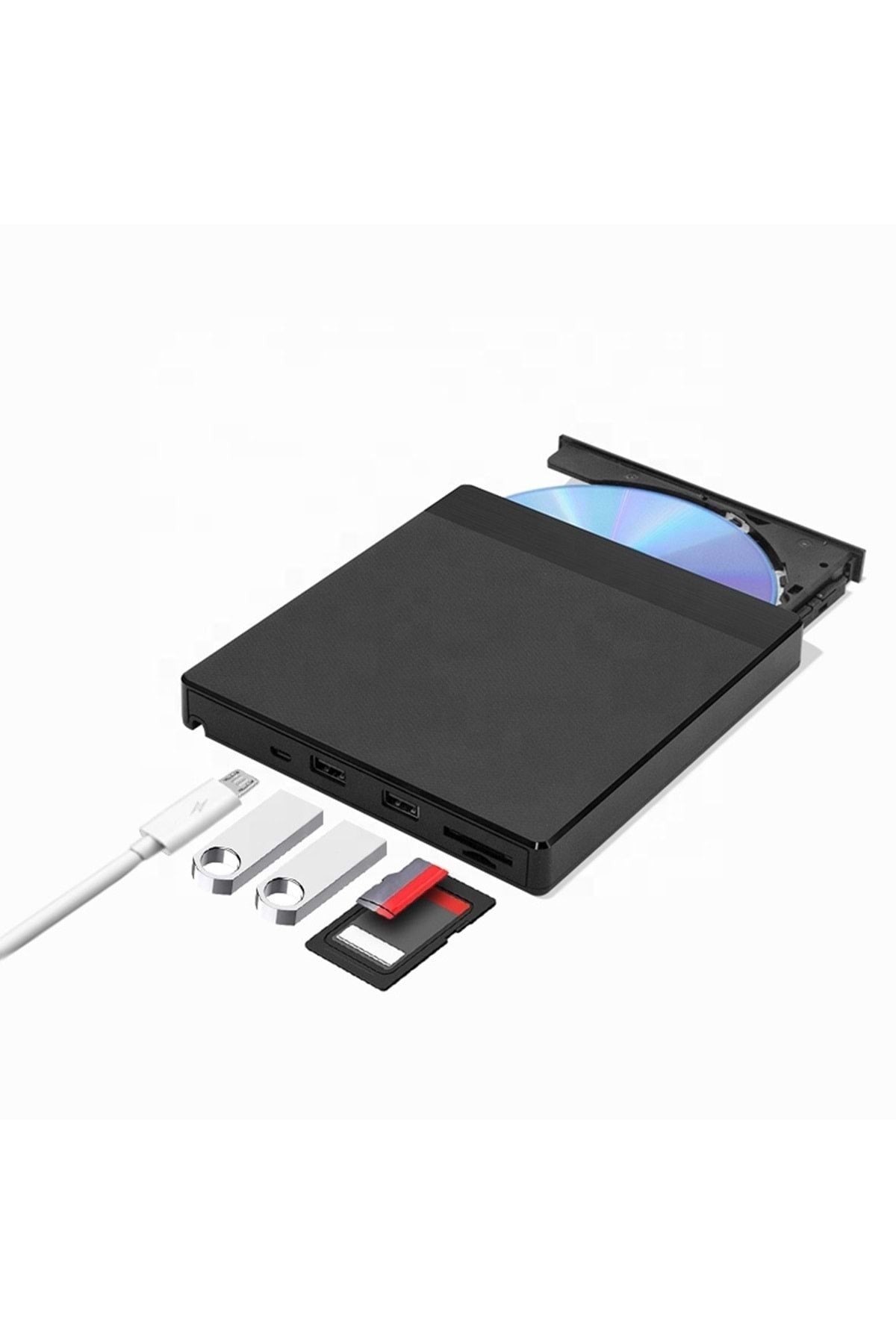 TriLine Harici Dvd-rw Usb 3.0 +sd Tf Kart Okuyucu +3.0 Usb Hub