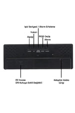TriLine Aynalı Termometre Alarm Takvimli Led Dijital Modern Masa Saati/ADPT - Görsel 6