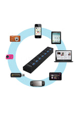 TriLine 7 Port Usb Hub Çoklayıcı Usb 3.0 On Off Tuşlu - Görsel 3