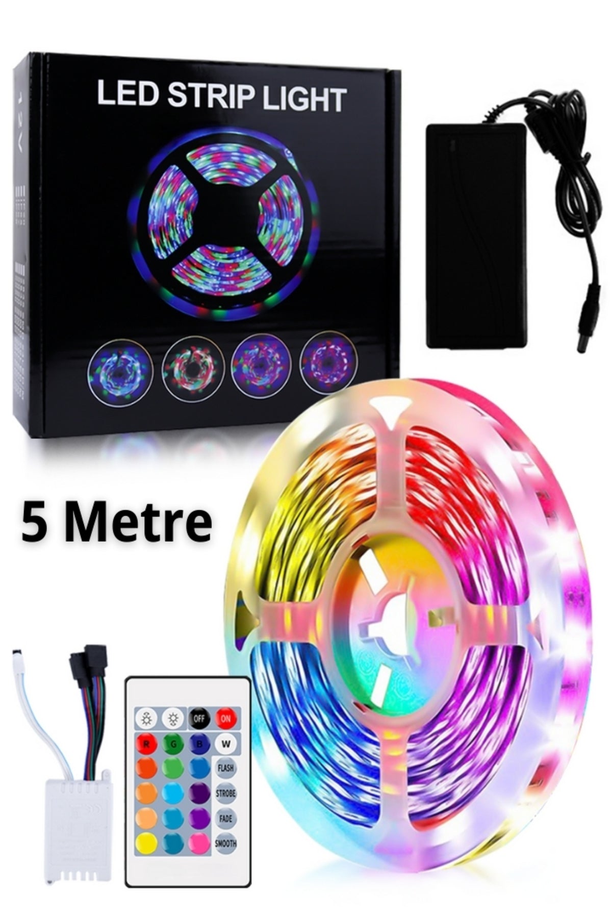 TriLine Tv Arkası 3 Metre Rgb Led Şerit Işık- 16 Renk, Uzaktan Kumandalı, Dimmer Ayarlı Silikonlu