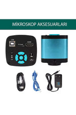 TriLine 48MP 4K 60F/S Endüstriyel Mikroskop Katlanabilir Tutucu 150X Zoom Lensli 56 Led Halka Işık - Görsel 4