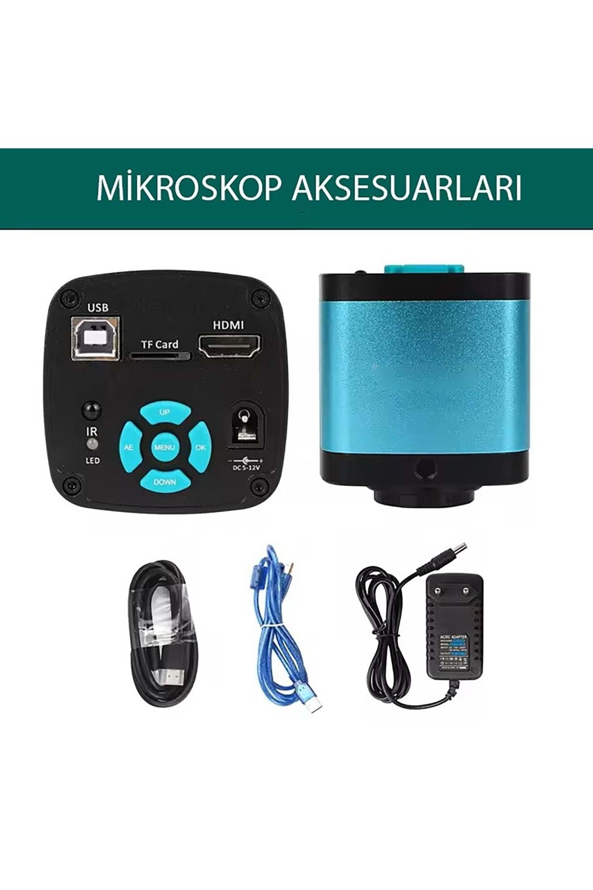 TriLine 48MP 4K 60F/S Endüstriyel Mikroskop Katlanabilir Tutucu 150X Zoom Lensli 56 Led Halka Işık - Görsel 4