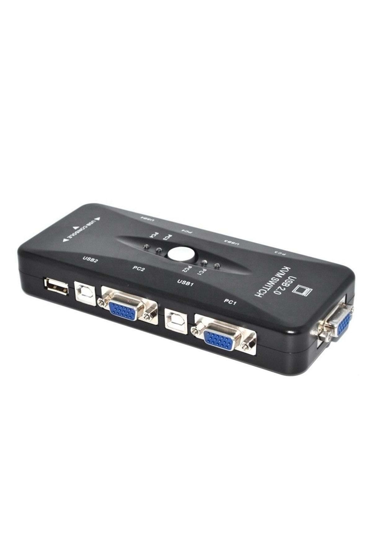 TriLine 4 Port Usb Kvm Switch 4pc Tek Monitör Kontrol
