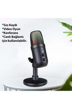 TriLine Profesyonel Kardioid RGB Oyuncu Stüdyo Kayıt Kablolu Podcast Mikrofonu - Görsel 5