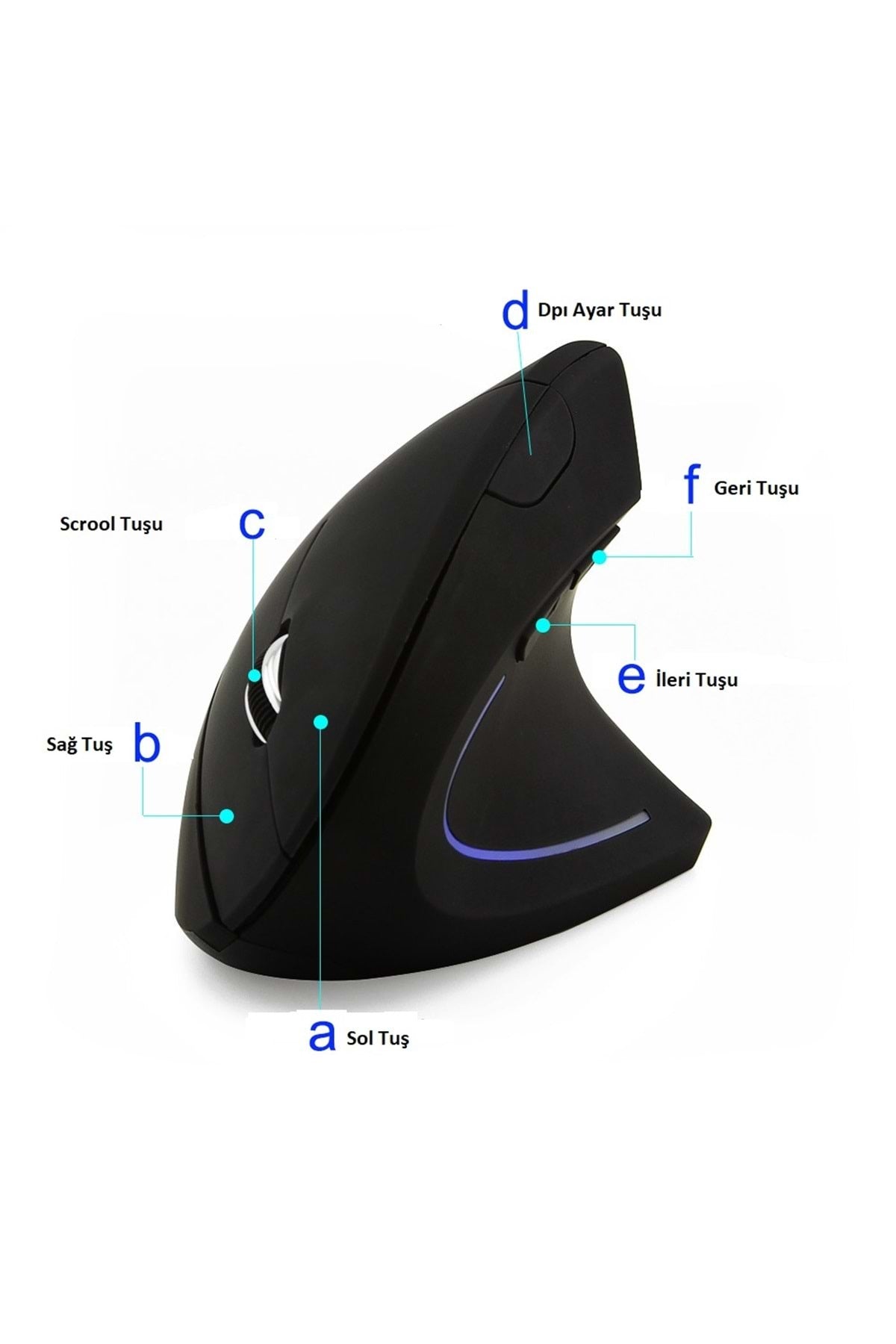 TriLine Kablosuz Ergonomik Dikey Mouse 800/1200/1600 Dpı - Görsel 5