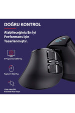 TriLine Bluetooth+2.4G Kablosuz Dikey Ergonomik Şarj Edilebilir Sessiz Mouse - Görsel 7
