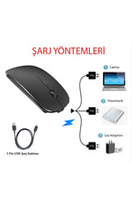 TriLine Bluetooth Şarjlı 2.4ghz Kablosuz Mouse Sessiz Tıklama - Görsel 5