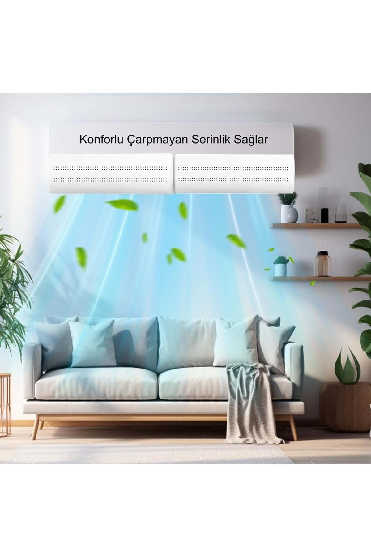 TriLine Delikli Ayarlanabilir 58-105 CM Klima Hava Yönlendirici Klima Aparatı Klima Siperliği - Görsel 3