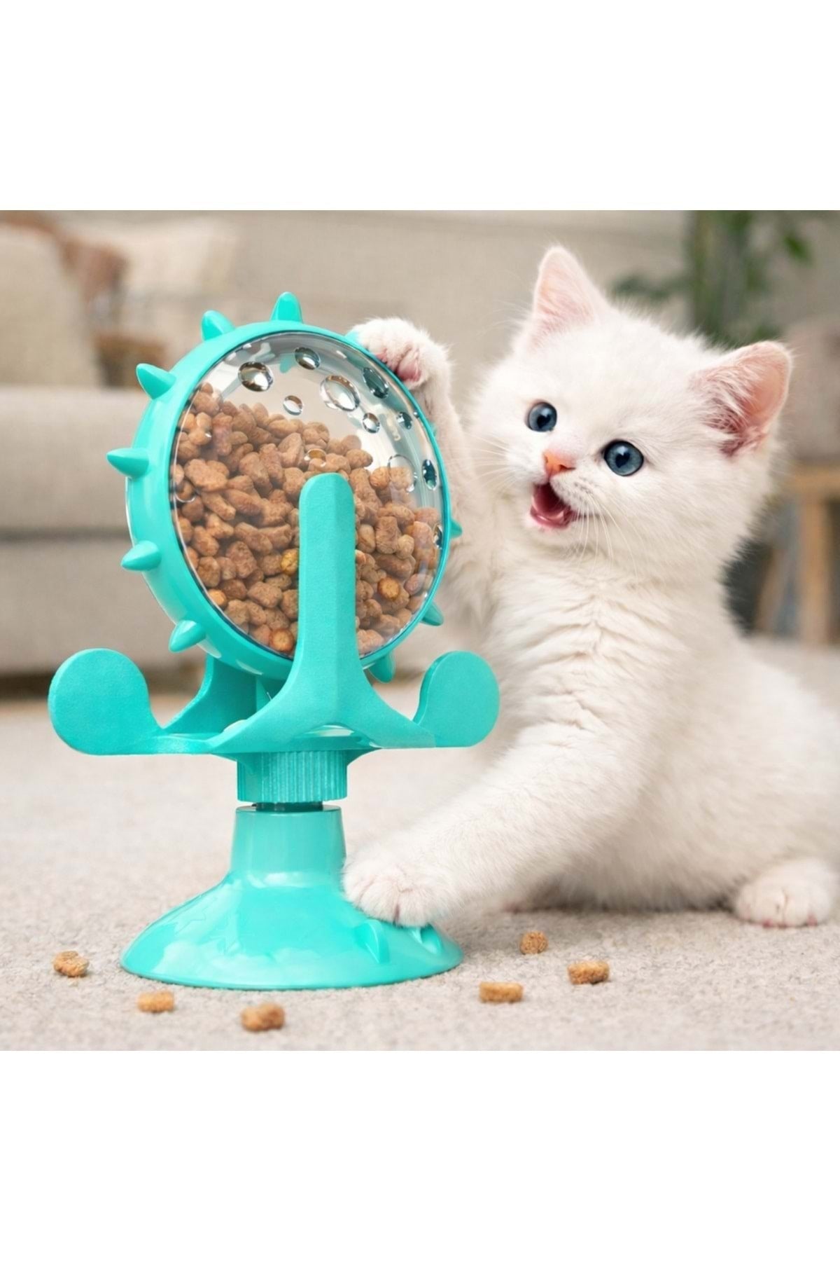 TriLine Akıllı Kedi Oyuncağı Mama Dağıtıcı Zeka Geliştirici İnteraktif Yavaş Besleme Özellikli