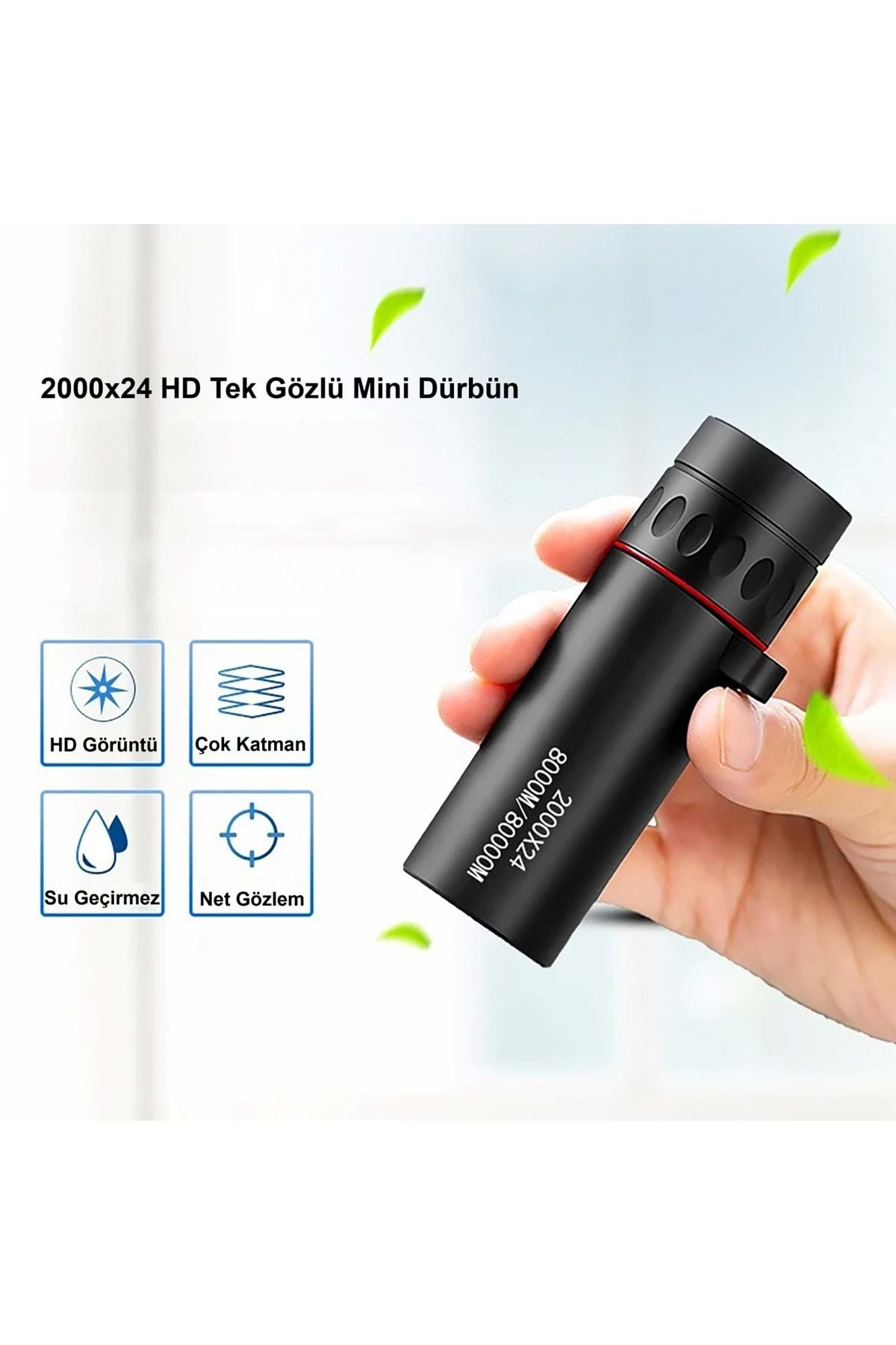 TriLine 2000x24 Zoom Monoküler Mini Taşınabilir HD Dürbün Su Geçirmez Tripod Telefon Tutacağı - Görsel 2