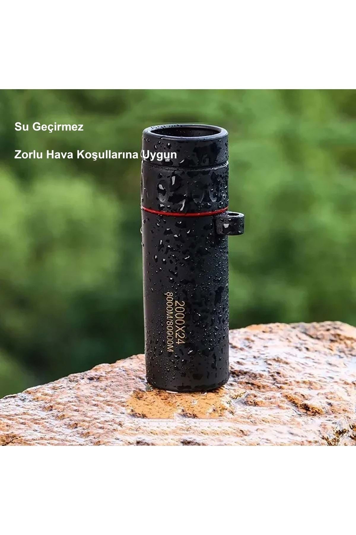 TriLine 2000x24 Zoom Monoküler Mini Taşınabilir HD Dürbün Su Geçirmez Tripod Telefon Tutacağı - Görsel 6