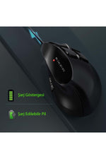 TriLine Bluetooth+2.4G Kablosuz Dikey Ergonomik Şarj Edilebilir Sessiz Mouse - Görsel 2