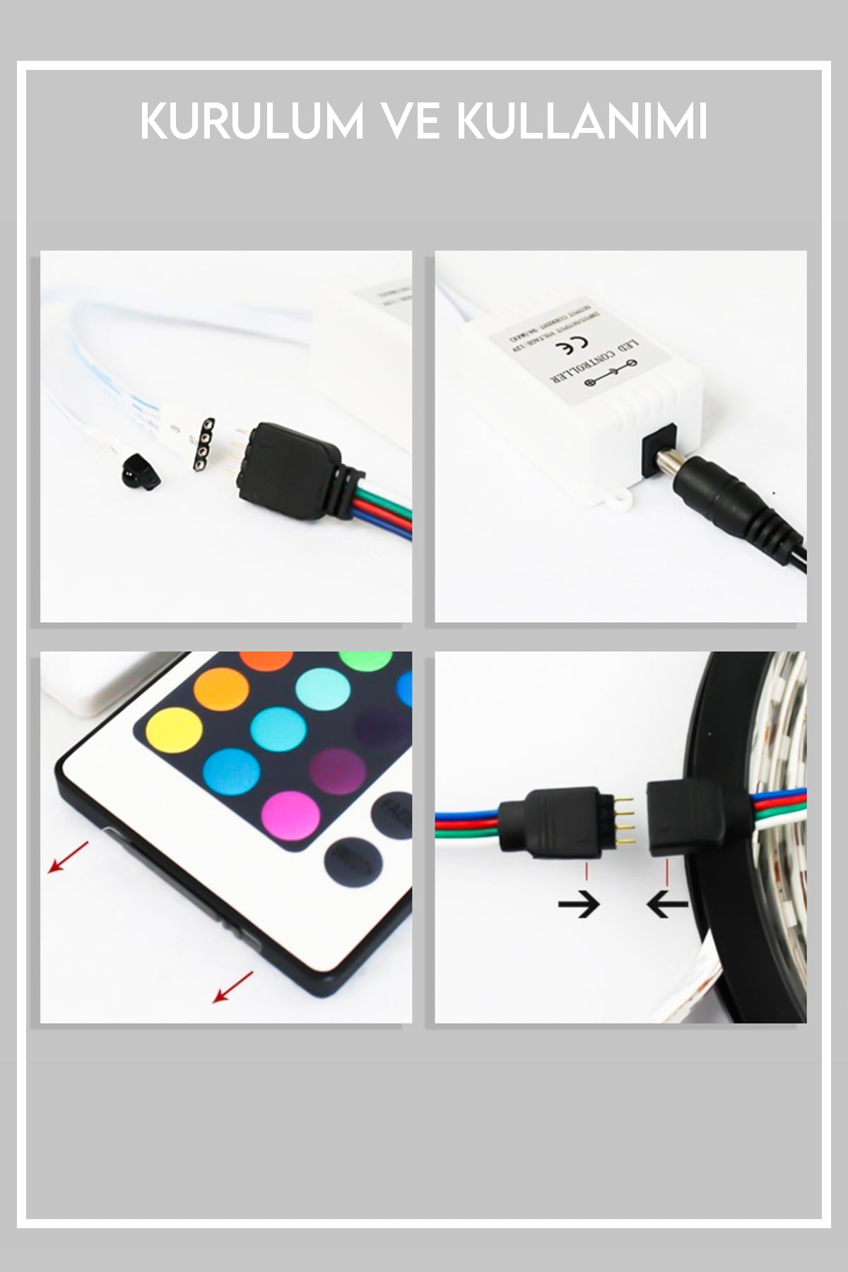 TriLine Tv Arkası 3 Metre Rgb Led Şerit Işık- 16 Renk, Uzaktan Kumandalı, Dimmer Ayarlı Silikonlu - Görsel 7