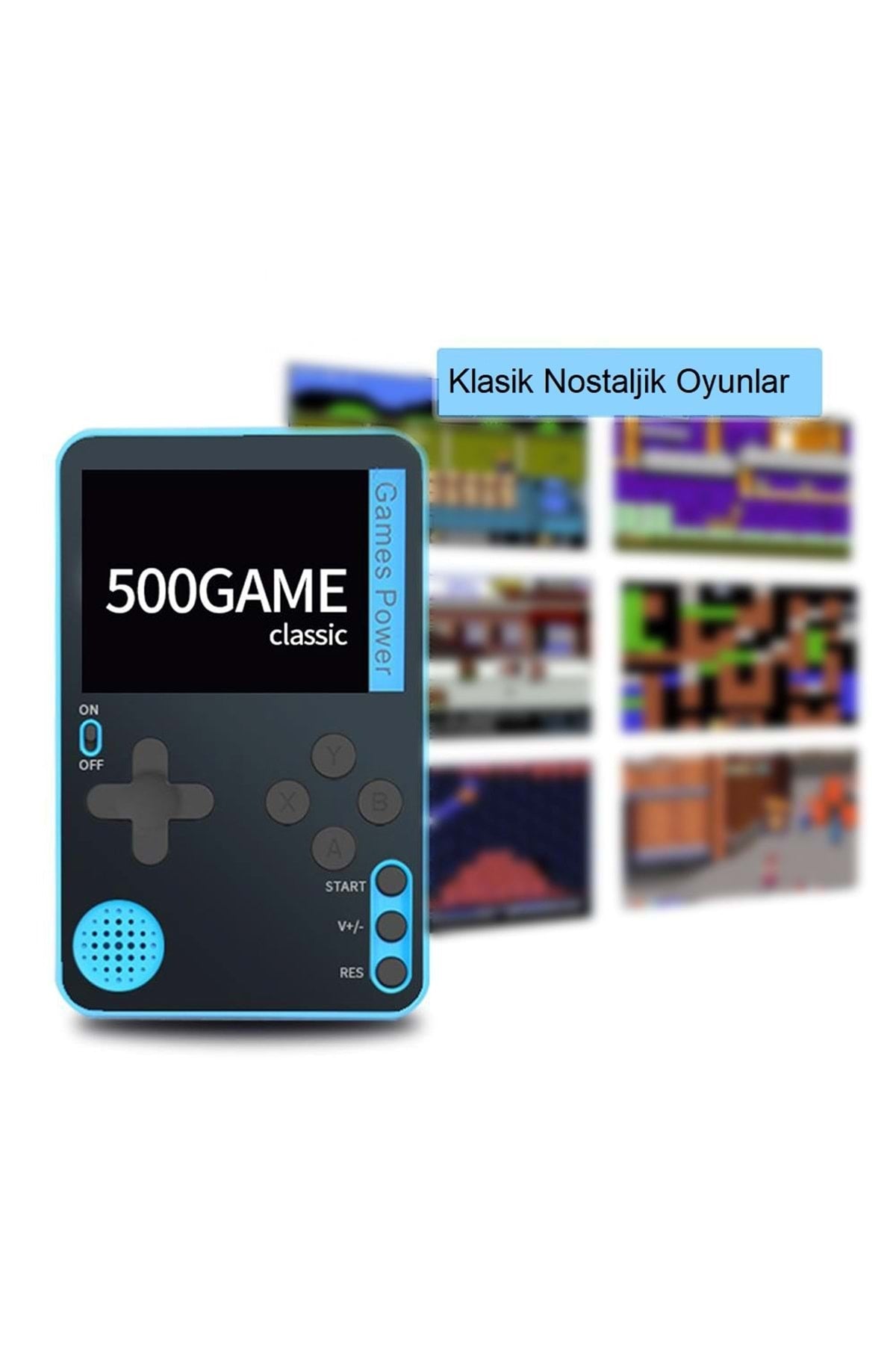 TriLine Retro Klasik 500 Oyun 2.4 inç Renkli LCD Ekran 6.5mm Slim Kasa Taşınabilir El Atarisi - Görsel 6