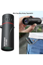 TriLine 2000x24 Zoom Monoküler Mini Taşınabilir HD Dürbün Su Geçirmez Tripod Telefon Tutacağı - Görsel 5