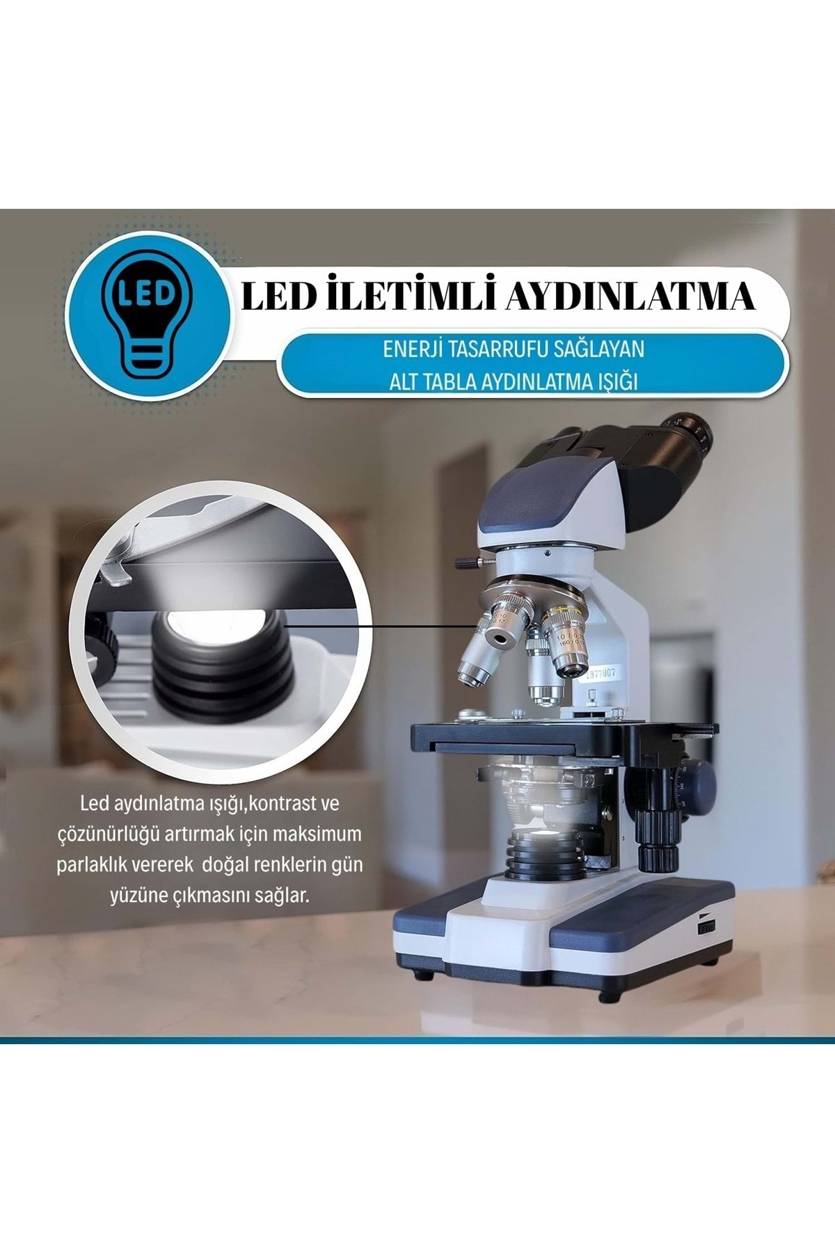 TriLine 2500X Binoküler 5MP USB Kamera Bilgisayar Destekli Bileşik Biyolojik Dijital Mikroskop - Görsel 2