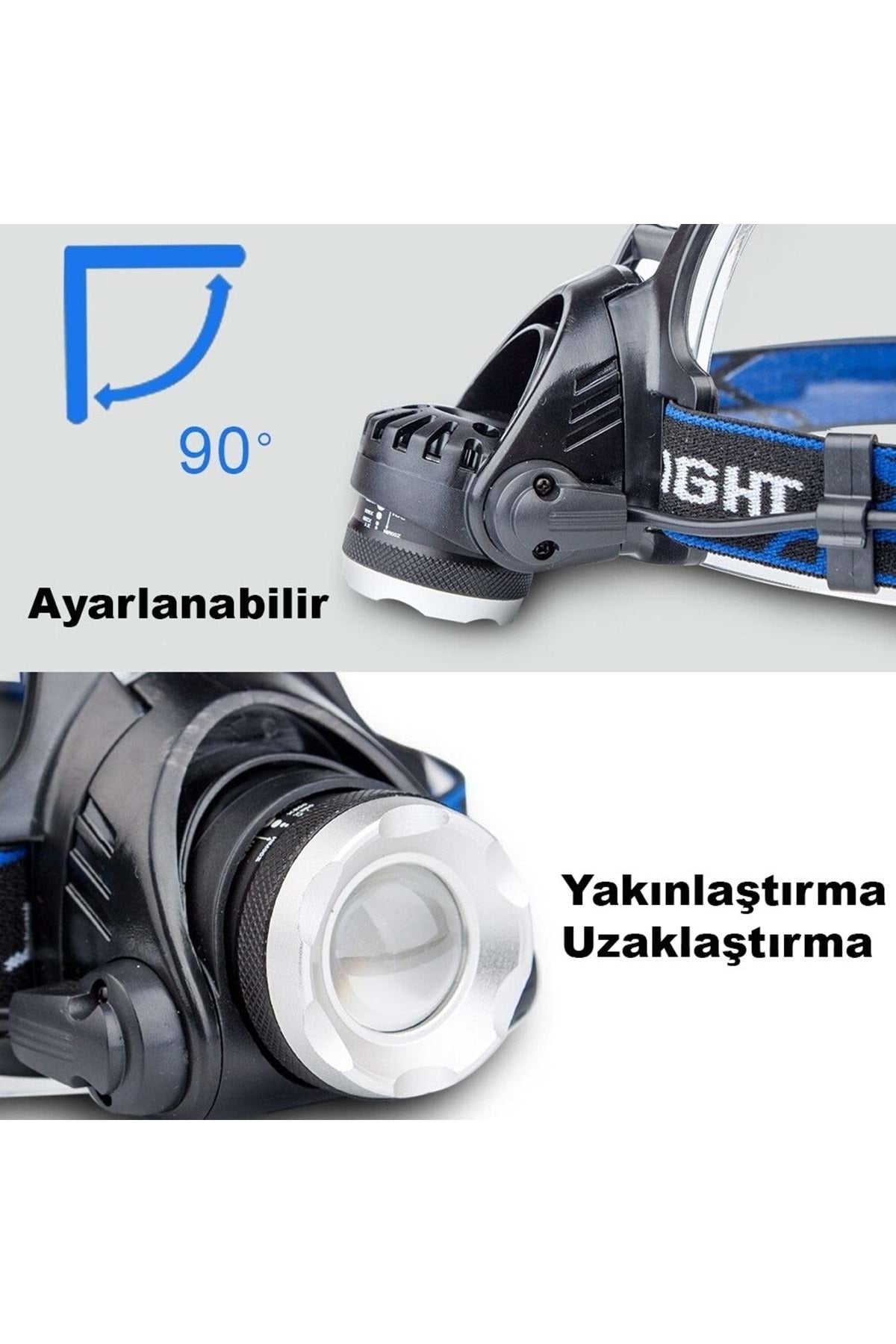 TriLine 6000 Lümen Profesyonel Su Geçirmez Şarjlı Kafa Lambası Feneri - Görsel 3