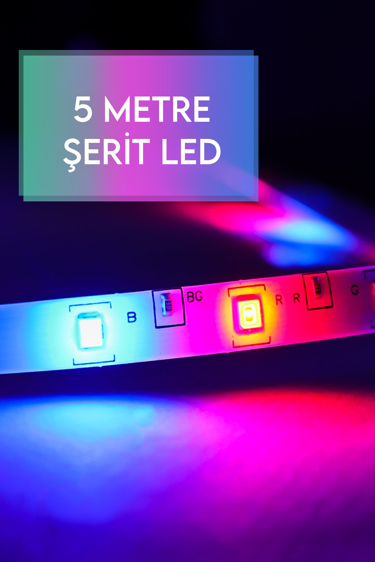 TriLine Tv Arkası 3 Metre Rgb Led Şerit Işık- 16 Renk, Uzaktan Kumandalı, Dimmer Ayarlı Silikonlu - Görsel 3