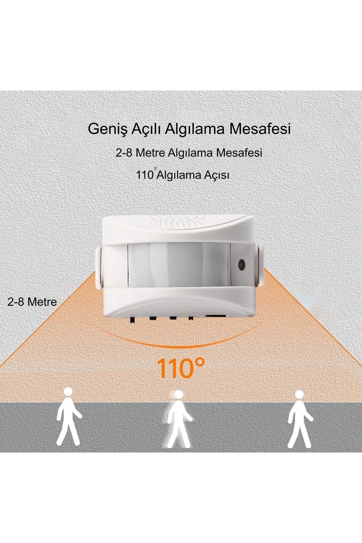TriLine Misafir Karşılama Zili 3 Modlu Kumandalı Hareket Sensörlü Güvenlik Alarm Pır Sensör - Görsel 5