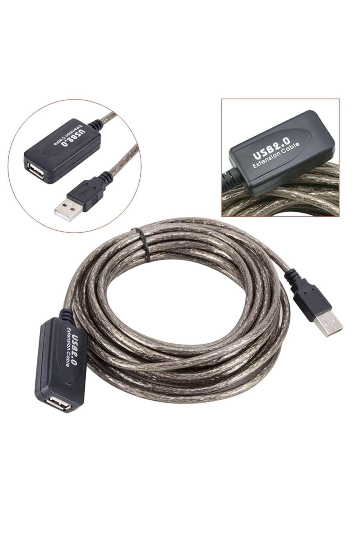 TriLine 10 Metre Usb2.0 Sinyal Güçlendirici Profesyonel Çipli Usb Extension Uzatma Kablosu