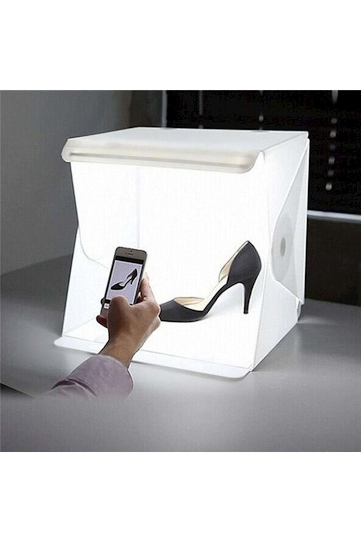 TriLine Mini Stüdyo Led Işıklı 40x40 Cm Taşıma Çantalı Ürün Fotoğraf Çekim Çadırı Pratik Katlanabilir