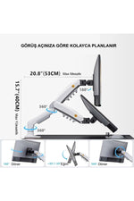 TriLine NB F80-XE Beyaz 17-30" Amortisörlü 2-9Kg Ergonomik Monitör Tutucu Vesa Monitör Standı - Görsel 4