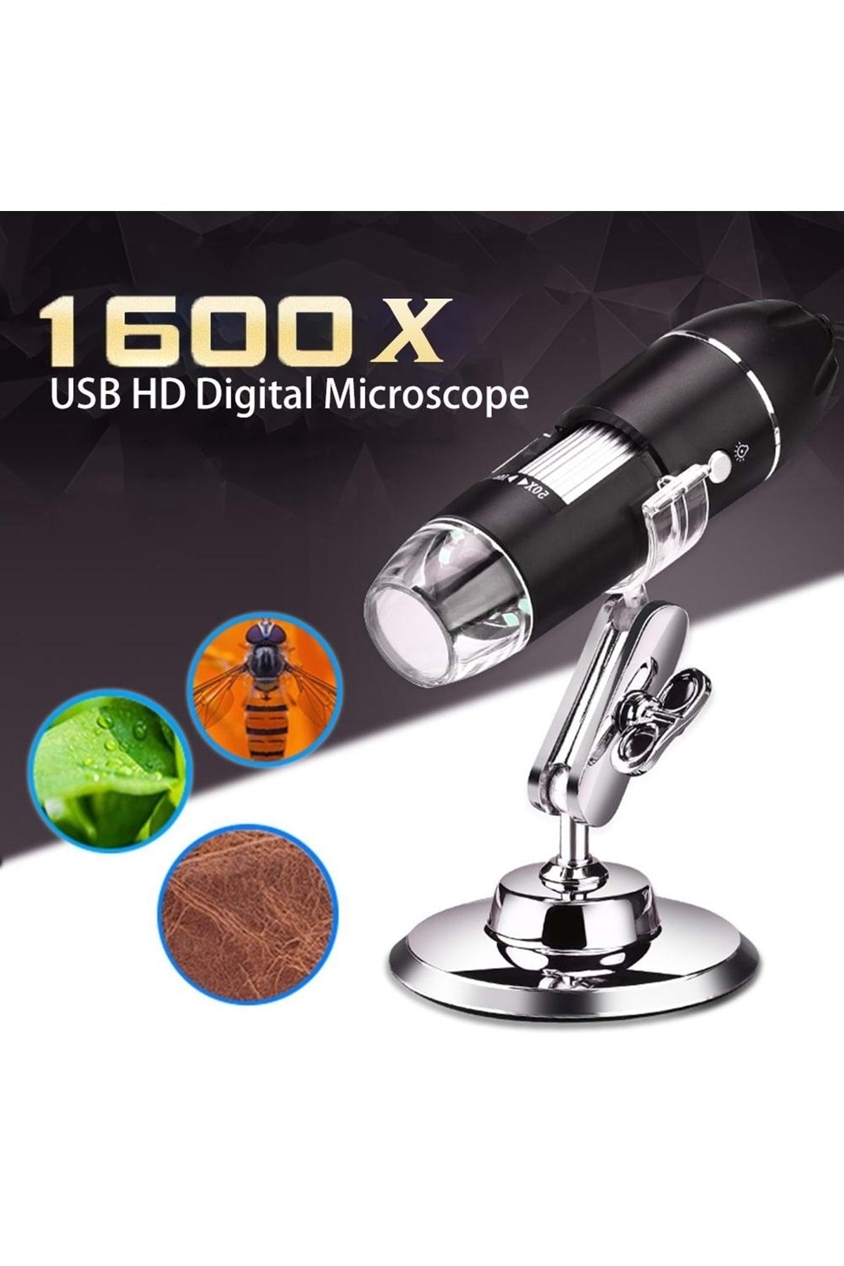 TriLine 1600x Zoom 2mp Usb Dijital Mikroskop 8 Ledli Kamera