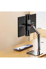 TriLine Monitör Tablet iPad Telefon Tutucu 12-16 İnç Universal Metal 360° Derece Döner Stand - Görsel 4