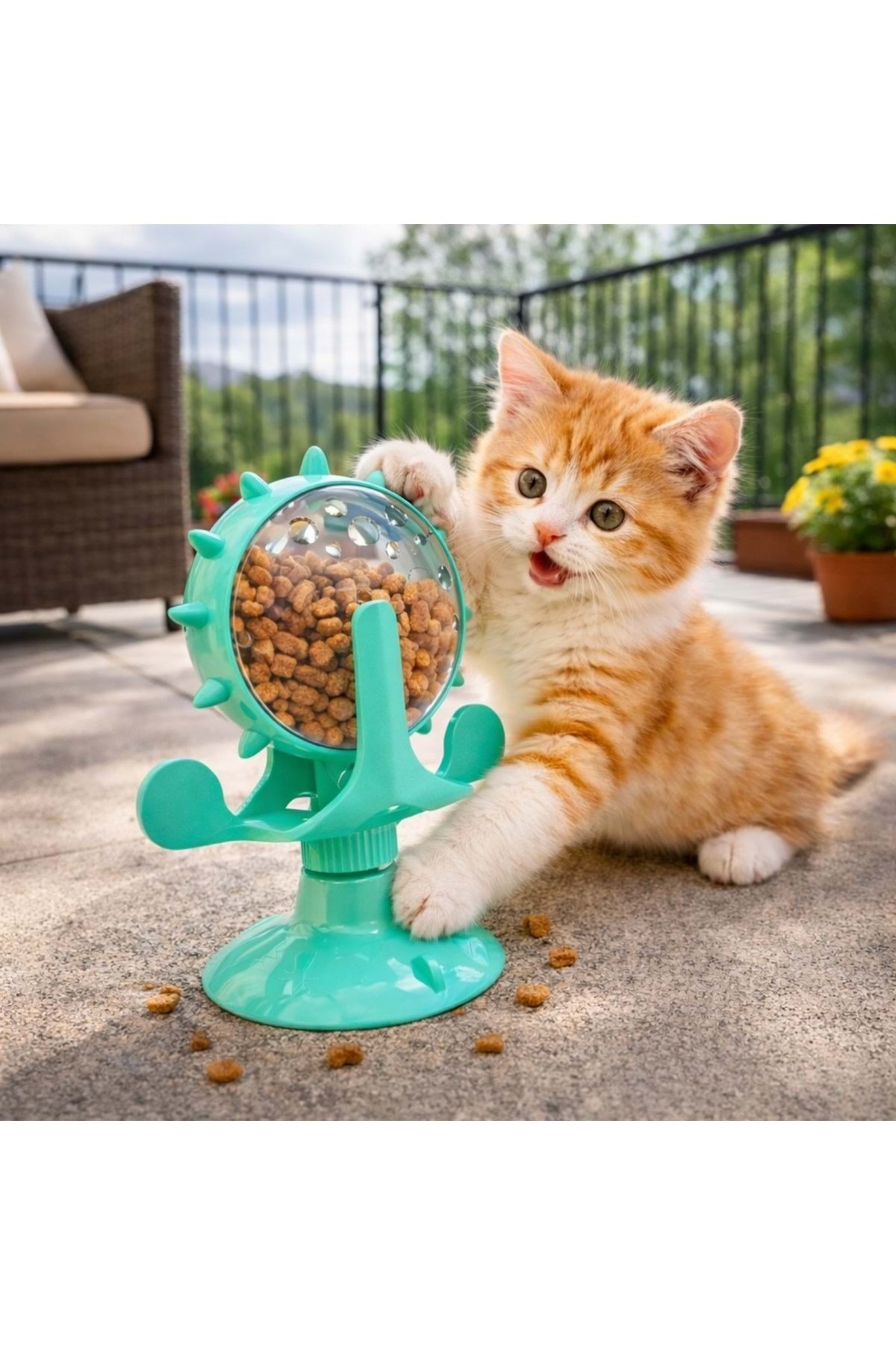 TriLine Akıllı Kedi Oyuncağı Mama Dağıtıcı Zeka Geliştirici İnteraktif Yavaş Besleme Özellikli - Görsel 6