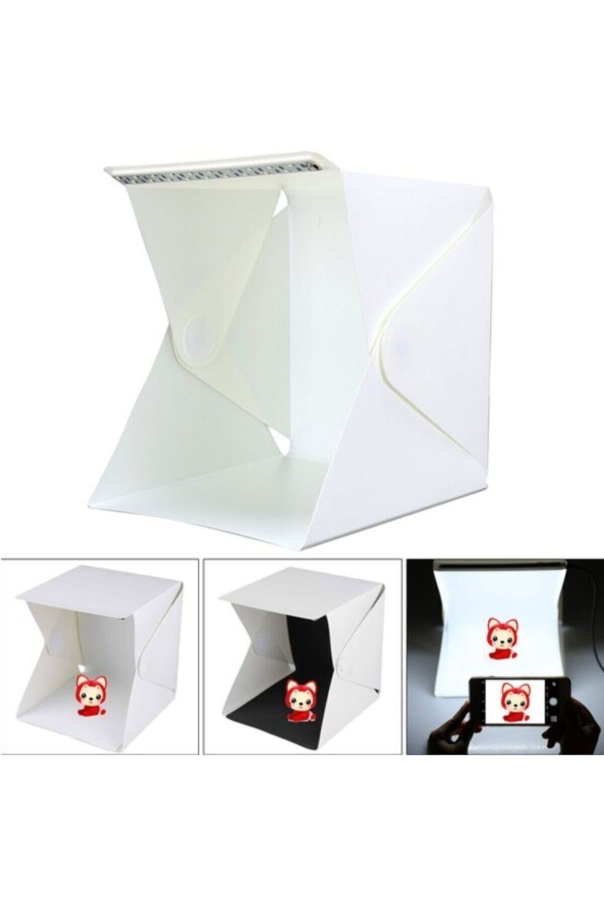 TriLine Mini Stüdyo Led Işıklı 40x40 Cm Taşıma Çantalı Ürün Fotoğraf Çekim Çadırı Pratik Katlanabilir - Görsel 4
