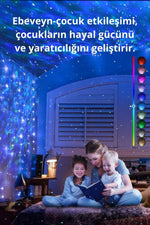 TriLine Yıldızlı Bluetooth Hoparlör Tavan Projektör-galaksi Lazer Işık Ve Led Disko Topu Parti Gece Lambası - Görsel 6