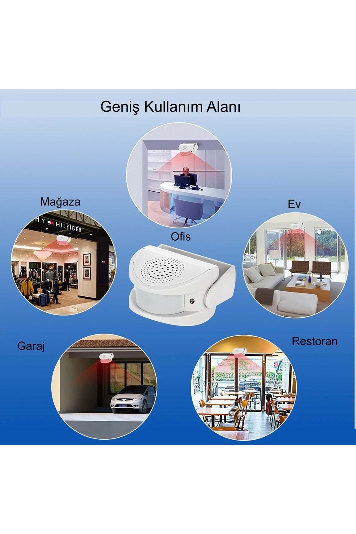 TriLine Misafir Karşılama Zili 3 Modlu Kumandalı Hareket Sensörlü Güvenlik Alarm Pır Sensör - Görsel 7