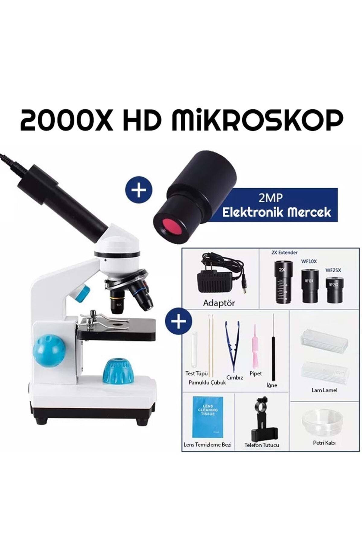 TriLine 2000x Zoom Biyolojik Hd Dijital Monoküler Mikroskop Kiti - Görsel 2