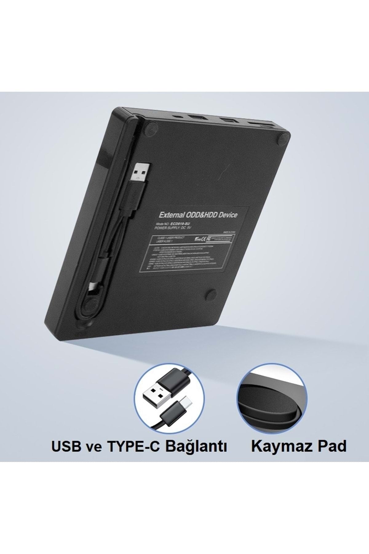 TriLine Harici Dvd-rw Usb 3.0 +sd Tf Kart Okuyucu +3.0 Usb Hub - Görsel 3