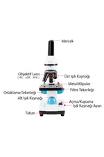 TriLine 2000x Zoom Biyolojik Hd Dijital Monoküler Mikroskop Kiti - Görsel 3