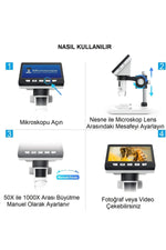 TriLine 1000x Dijital 1080p 4.3 Inç Lcd Ekranlı Usb Hd Mikroskop - Görsel 4