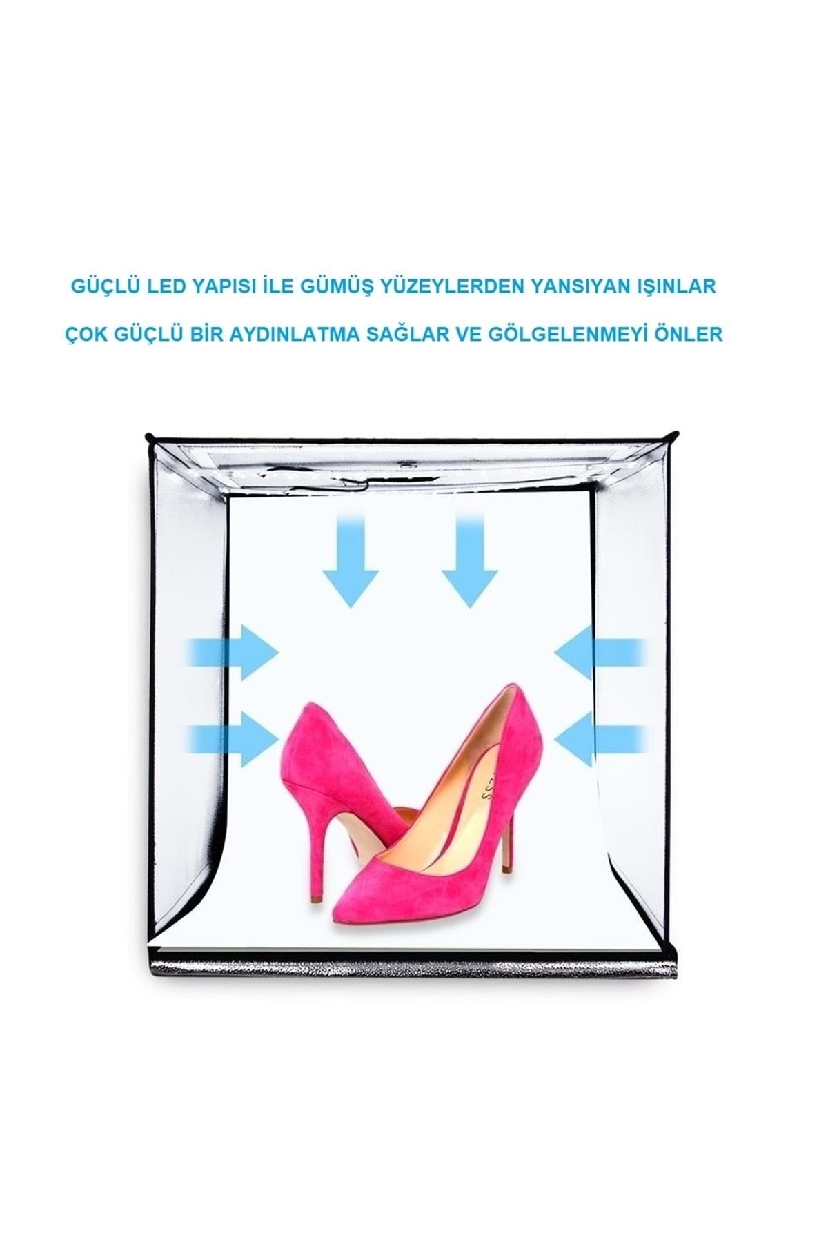 TriLine Puluz Pro 2x32 Led Işıklı 40x40cm Fotoğraf Çekim Çadırı - Görsel 4