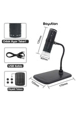 TriLine 1000x Wifi Dijital Led Kablosuz Pilli Mikroskop 1080p - Görsel 5
