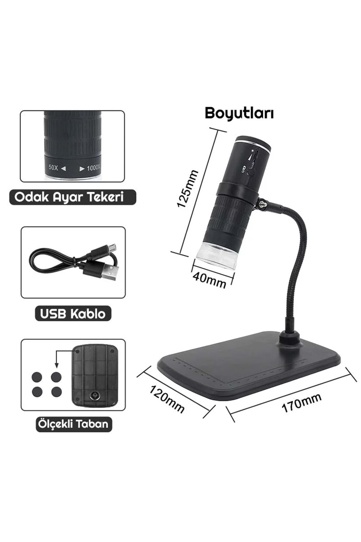 TriLine 1000x Wifi Dijital Led Kablosuz Pilli Mikroskop 1080p - Görsel 5