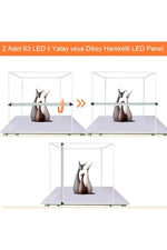 TriLine 80x80cm Profesyonel Stüdyo Led Işıklı Ürün Fotoğraf Çekim Çadırı - Görsel 4