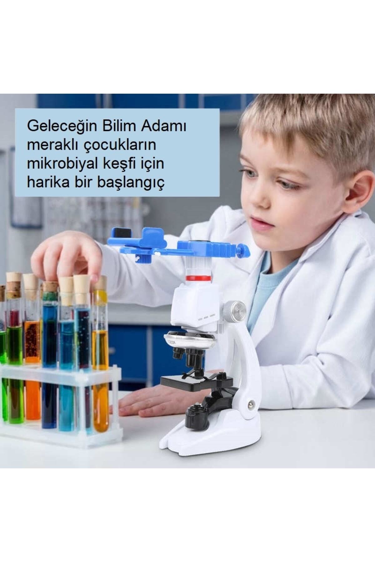 TriLine 1200x Mobil Uyumlu Eğitici Mikroskop Seti Led Işıklı 12 Adet Biyolojik Örnek Hediye - Görsel 4