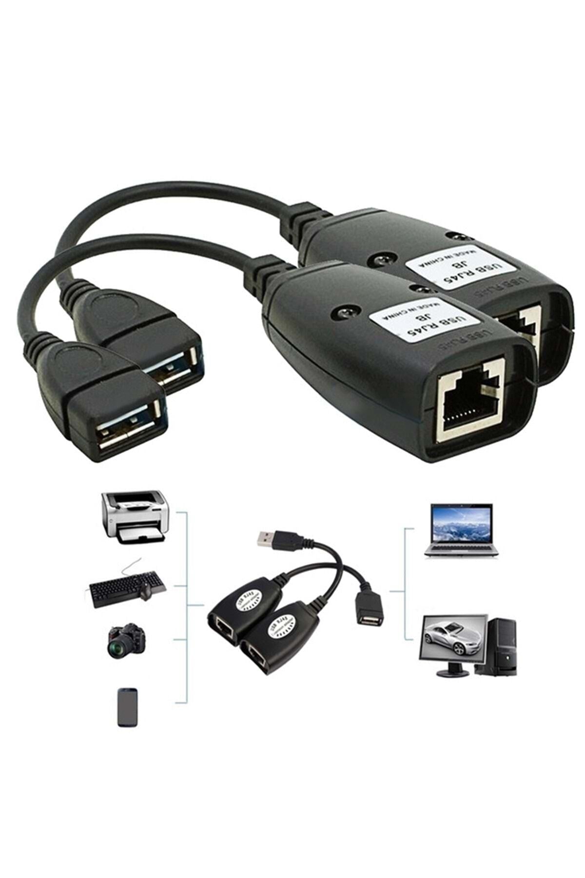 TriLine Usb2.0 Rj45 Extender Uzatma Kablosu Cat5-cat6 Uzatıcı - Görsel 5