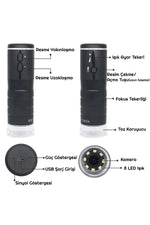 TriLine 1000x Wifi Dijital Led Kablosuz Pilli Mikroskop 1080p - Görsel 6