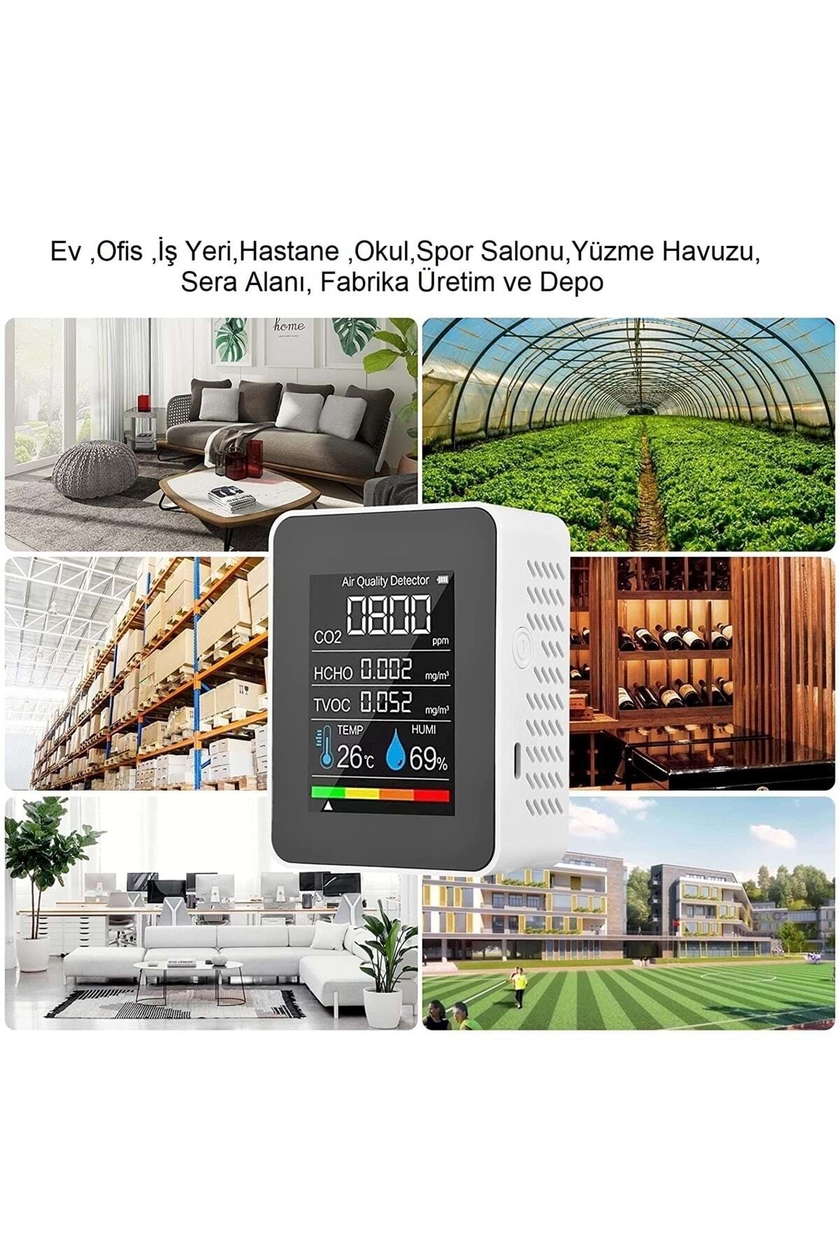 TriLine Dijital 5in1 Hava Dedektörü Hava Kalite Ölçüm Cihazı - Görsel 5
