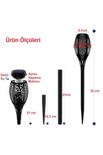 TriLine Solar Alev Led Bahçe Aydınlatma Peyzaj Lambası- 1 Adet - Görsel 6
