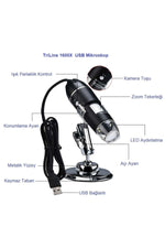 TriLine 1600x Zoom 2mp Usb Dijital Mikroskop 8 Ledli Kamera - Görsel 7